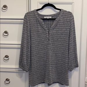Striped, Comfortable 3/4 Sleeve Blouse